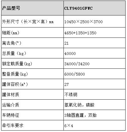 long8 27方不锈钢半挂车型号参数表图